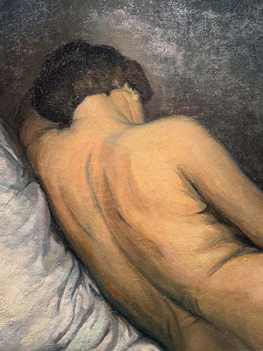 "les deux amies", huile sur toile signée F.MOLINA, Datée 1925-photo-1