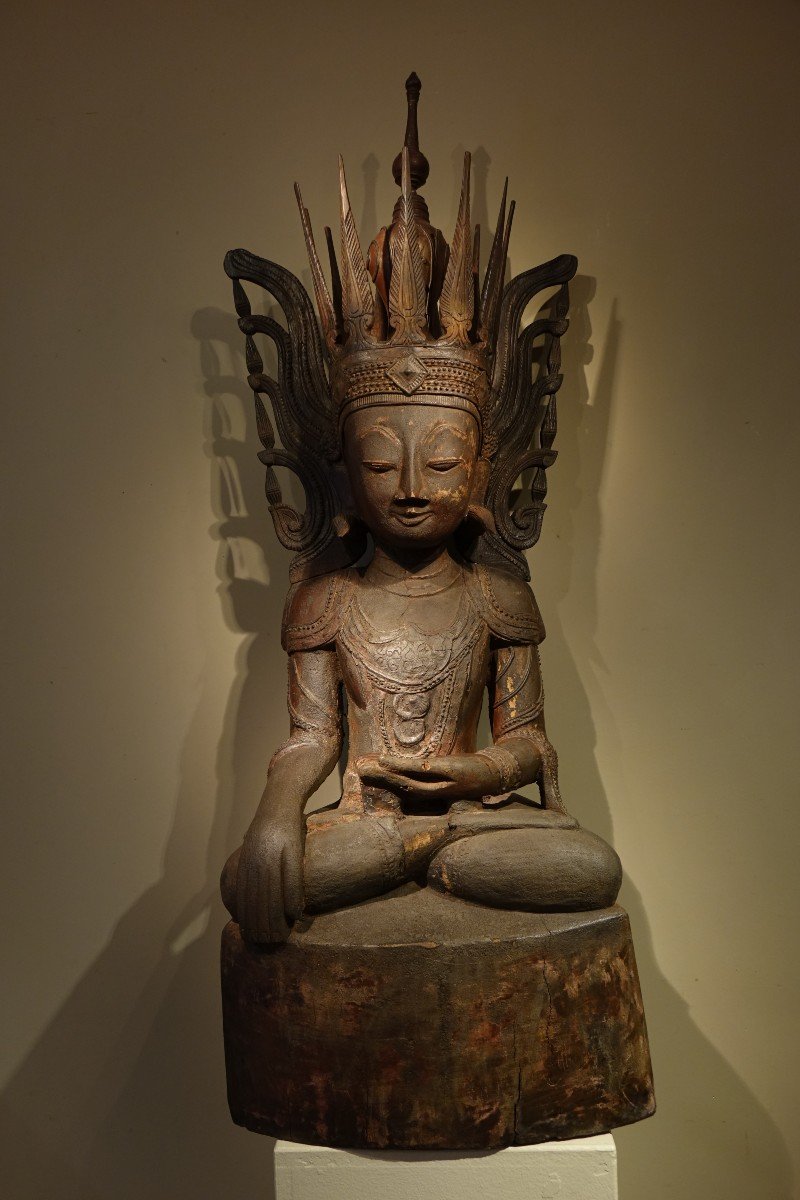 Buddha In Lacquered Wood, Shan States, Burma, Partly 18th C.