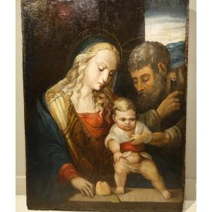 Sainte Famille, Huile Sur Panneau, Italie, Vers 1500-1520