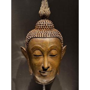 Tête de Bouddha en bronze, Rattanakosin, 19e S.