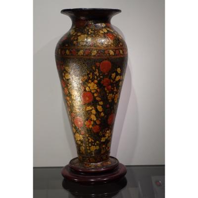Lacquered Vase, Kashmir, 19th Century.