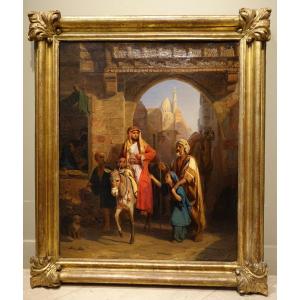 Jeune mendiante dans une rue du Caire, E. GIRARDET, 1845