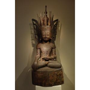 Buddha In Lacquered Wood, Shan States, Burma, Partly 18th C.