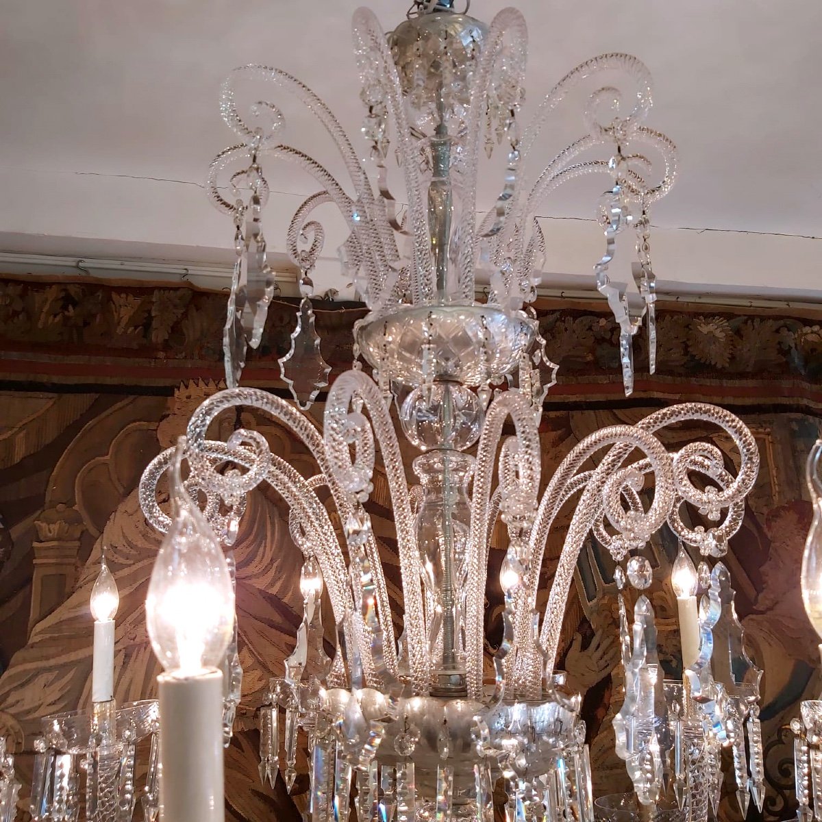 Ceremonial Chandelier In Bohemian Crystal With 24 Sconces Circa 1880. H1.40mx1.40m-photo-4