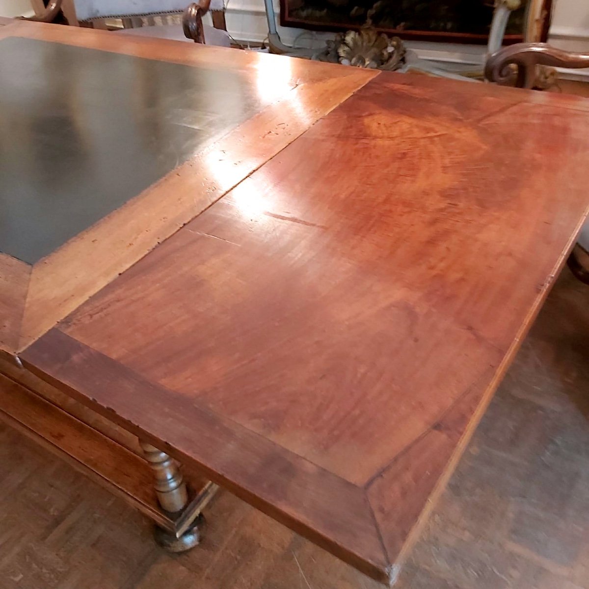 Swiss "chalet" Table, Late 18th Early 19th Century In Walnut, Slate Tray;-photo-4