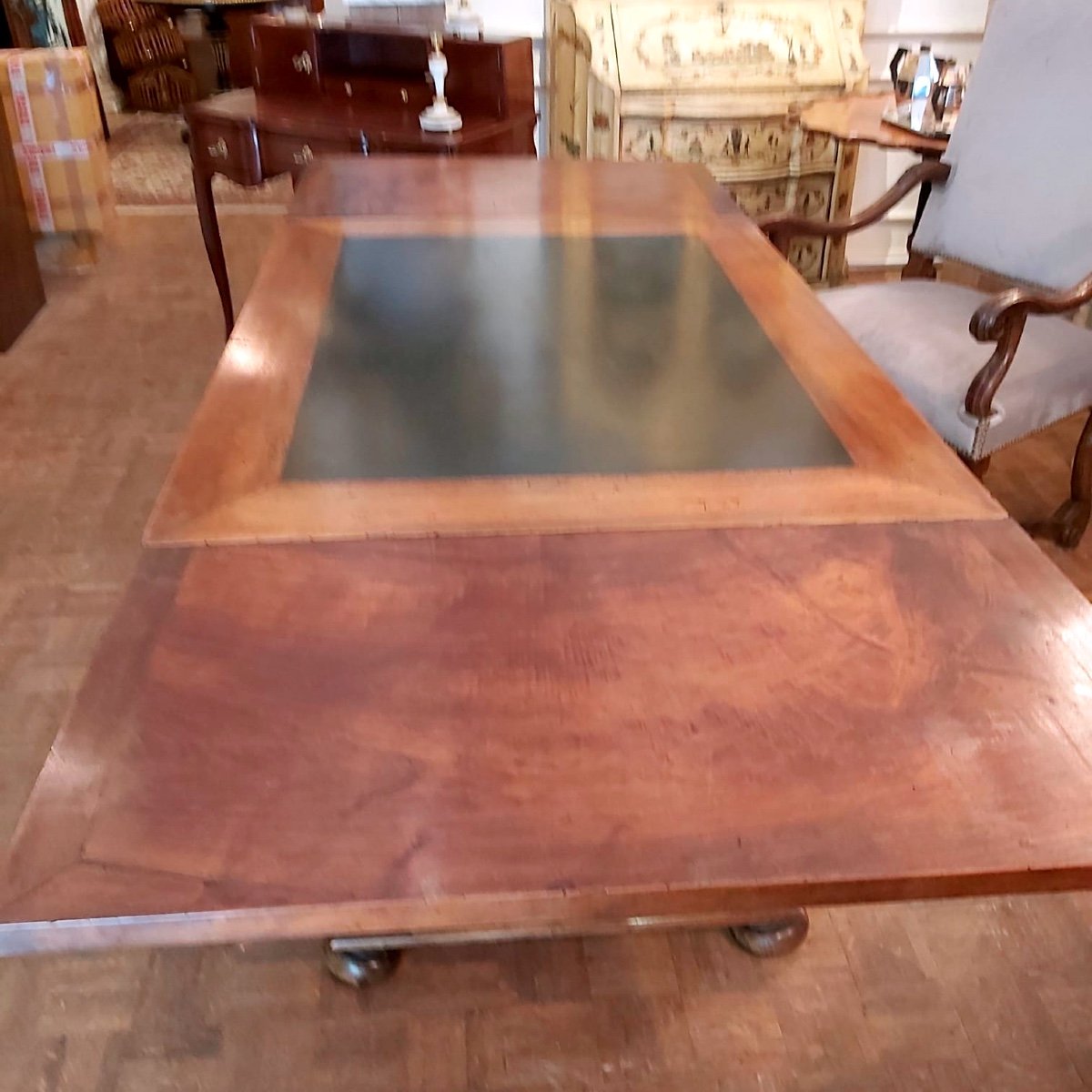 Swiss "chalet" Table, Late 18th Early 19th Century In Walnut, Slate Tray;-photo-2