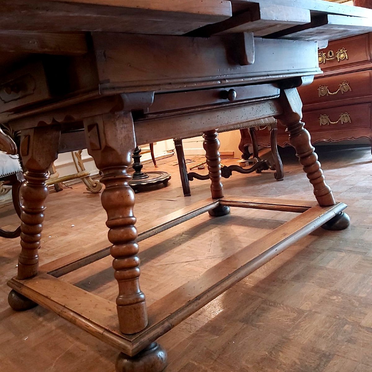 Swiss "chalet" Table, Late 18th Early 19th Century In Walnut, Slate Tray;-photo-4