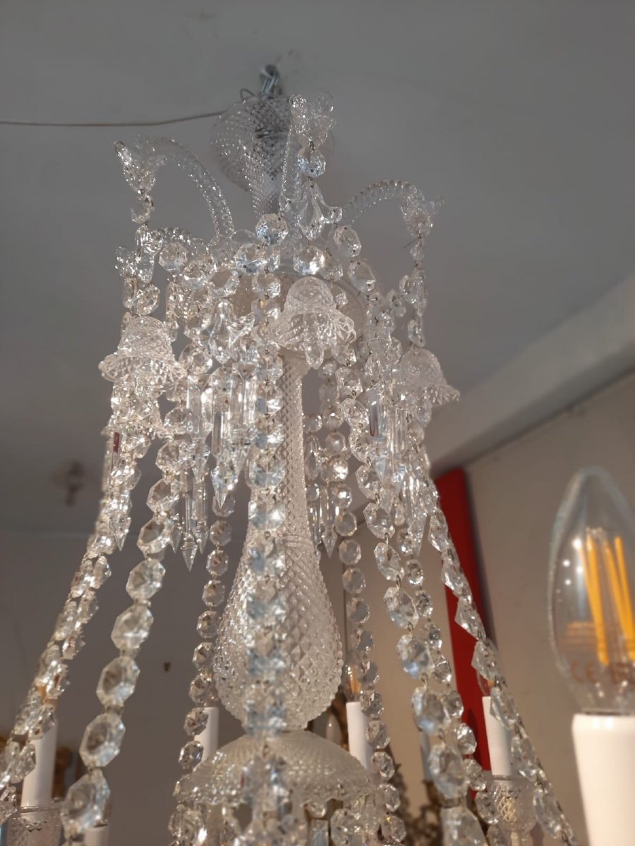 Baccarat Crystal Chandelier 24 Lights, Signed. Model Created By Philippe Starck. Twentieth Century-photo-4