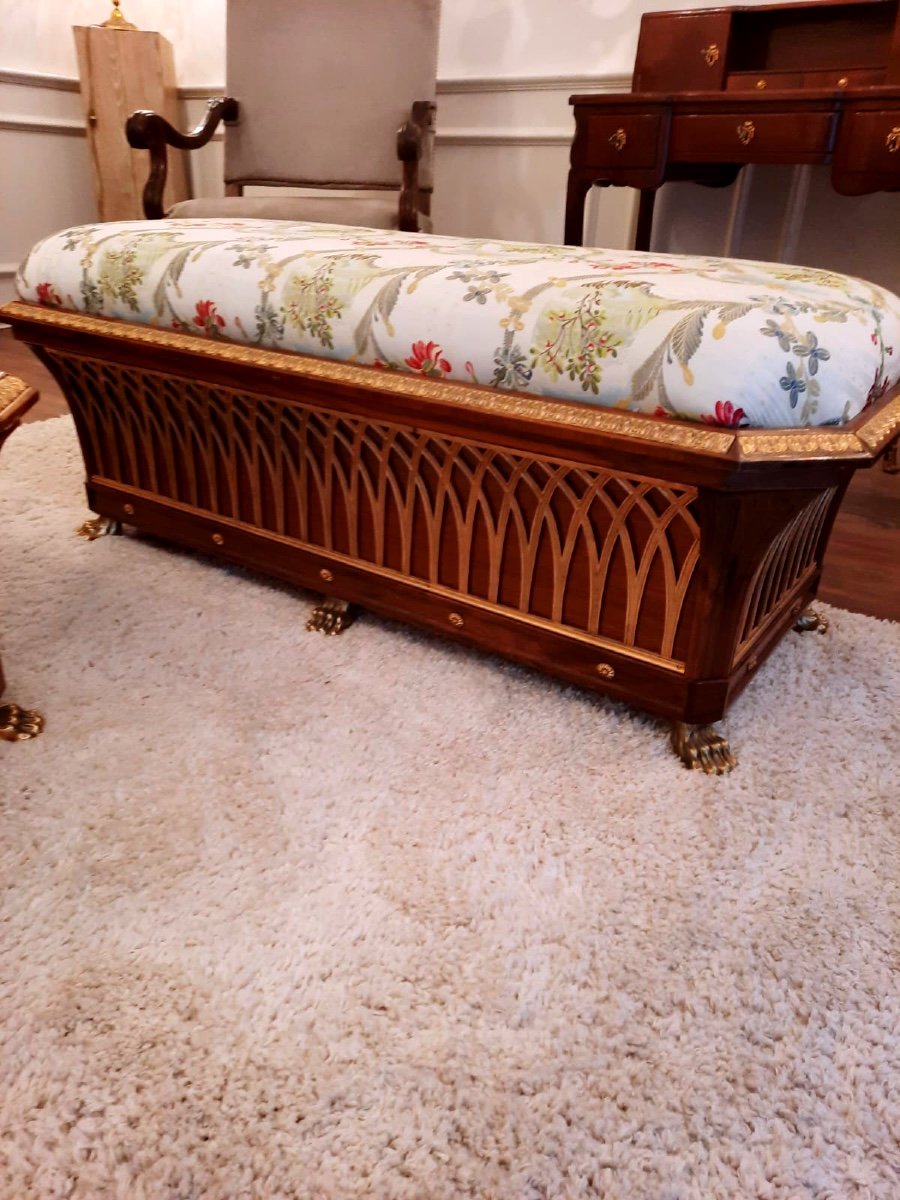 Pair Of Directoire Style Benches, Early 20th Century. Decorator's Work-photo-2