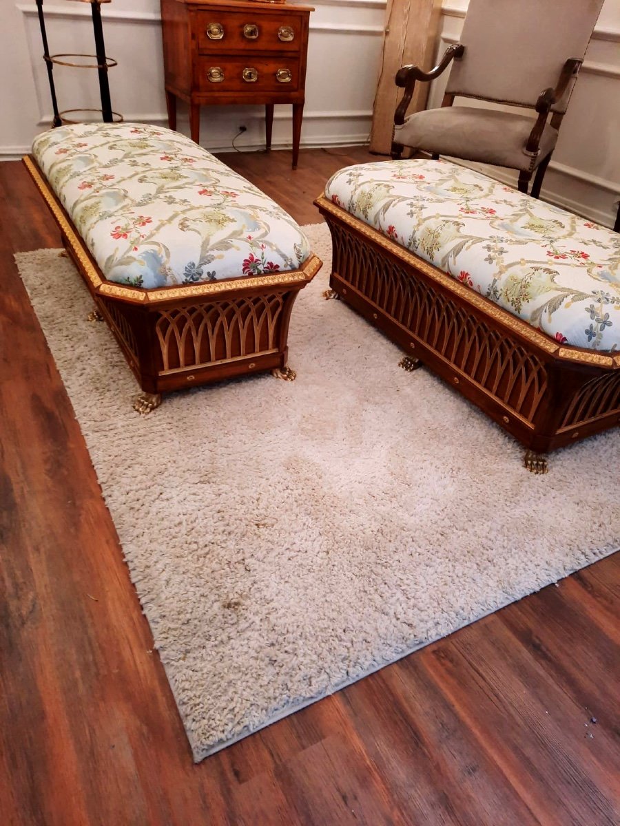 Pair Of Directoire Style Benches, Early 20th Century. Decorator's Work