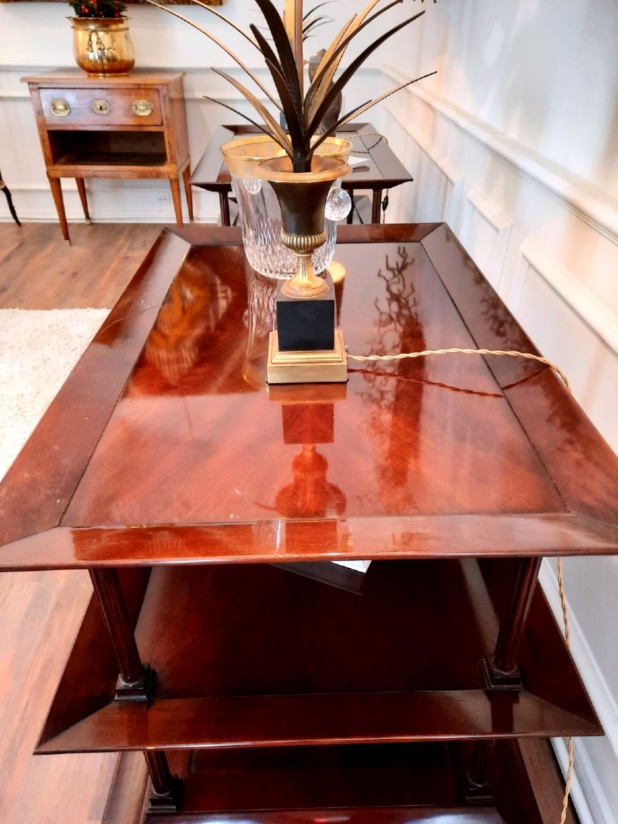 Pair Of Tables Or End Tables Maison Baker Paris In Mahogany. 20th Century.-photo-2