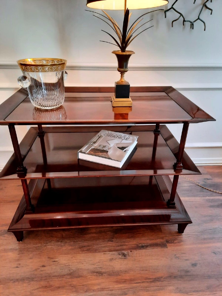 Pair Of Tables Or End Tables Maison Baker Paris In Mahogany. 20th Century.-photo-4