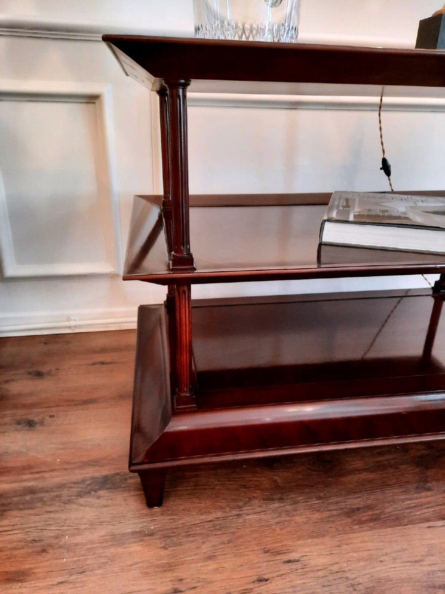 Pair Of Tables Or End Tables Maison Baker Paris In Mahogany. 20th Century.-photo-3