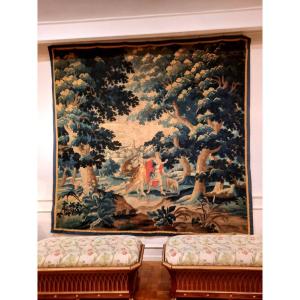 Aubusson Tapestry "meeting In A Park" 18th Century Period