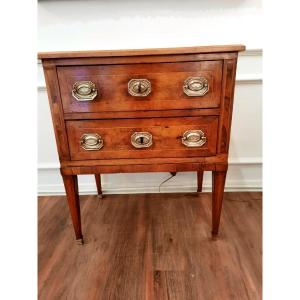 Small Chest Of Drawers In Walnut Veneer. Directoire Period. Circa 1820. Rhone Valley. 19th Century