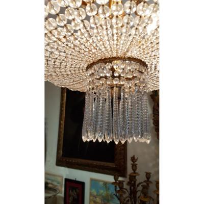 Chandelier Made By Maison Baccarat Called "crown Chandelier". Crystal & Gilded Bronze. Nap III.