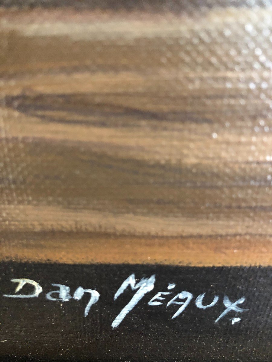 Oil On Canvas Signed Dan Méaux-photo-1