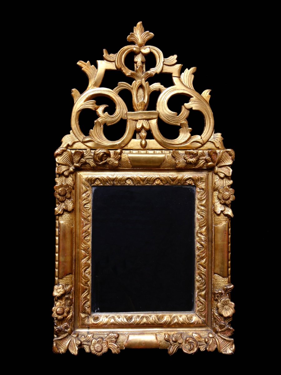 Miroir à Fronton Louis XIV D’époque XVIII Eme-photo-2