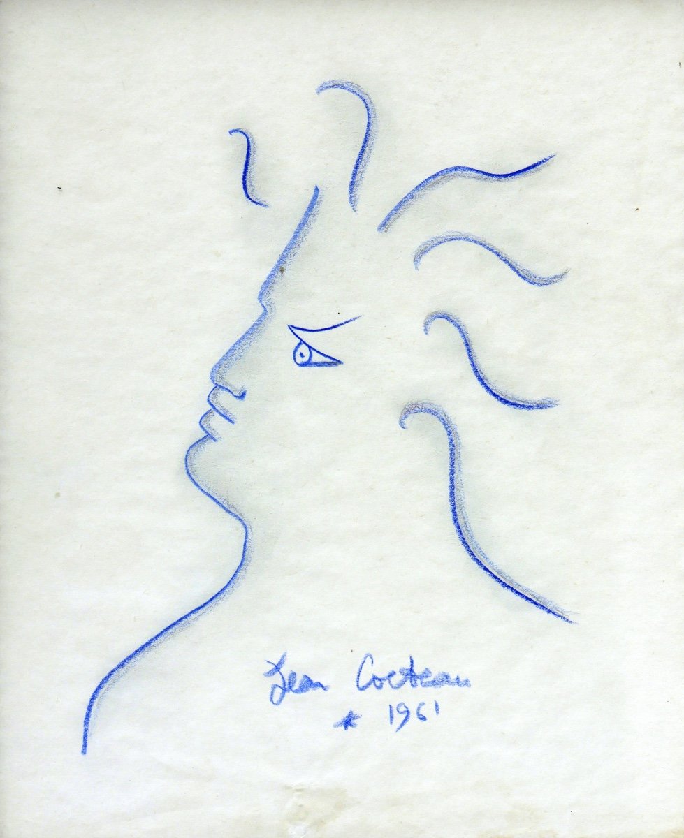 Dessin au crayon de  Jean Cocteau-photo-2