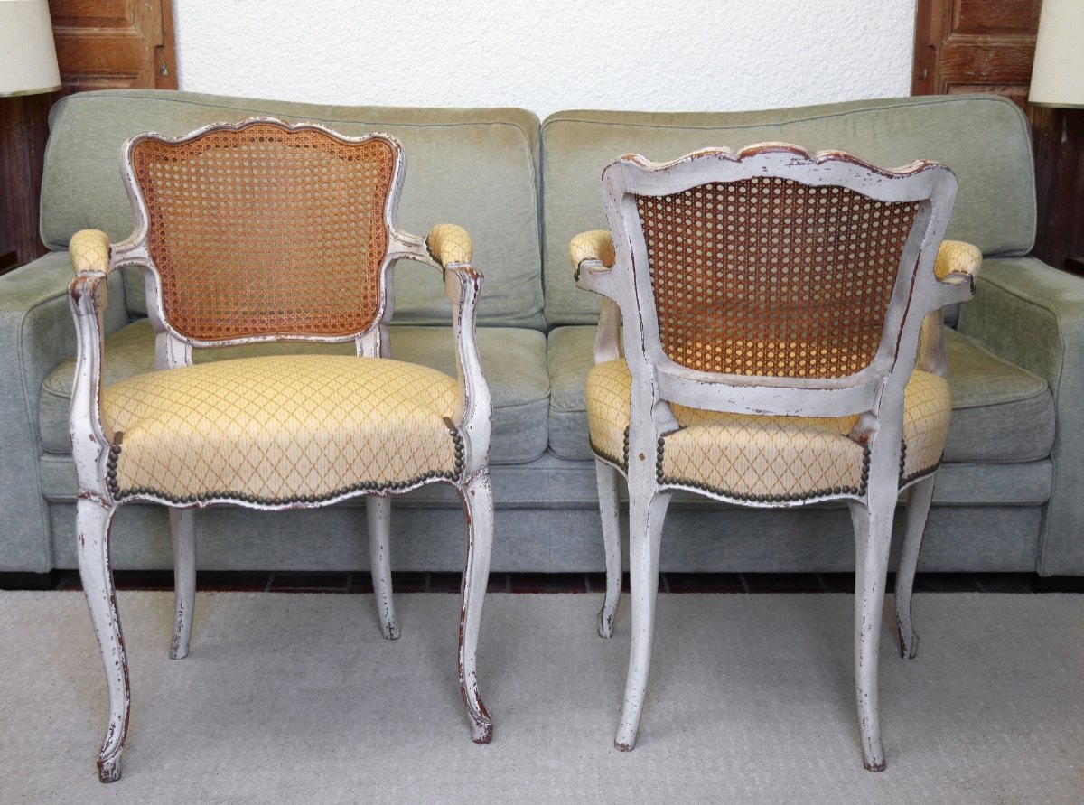 Pair Of French Louis XV Style Convertible Armchairs-photo-2