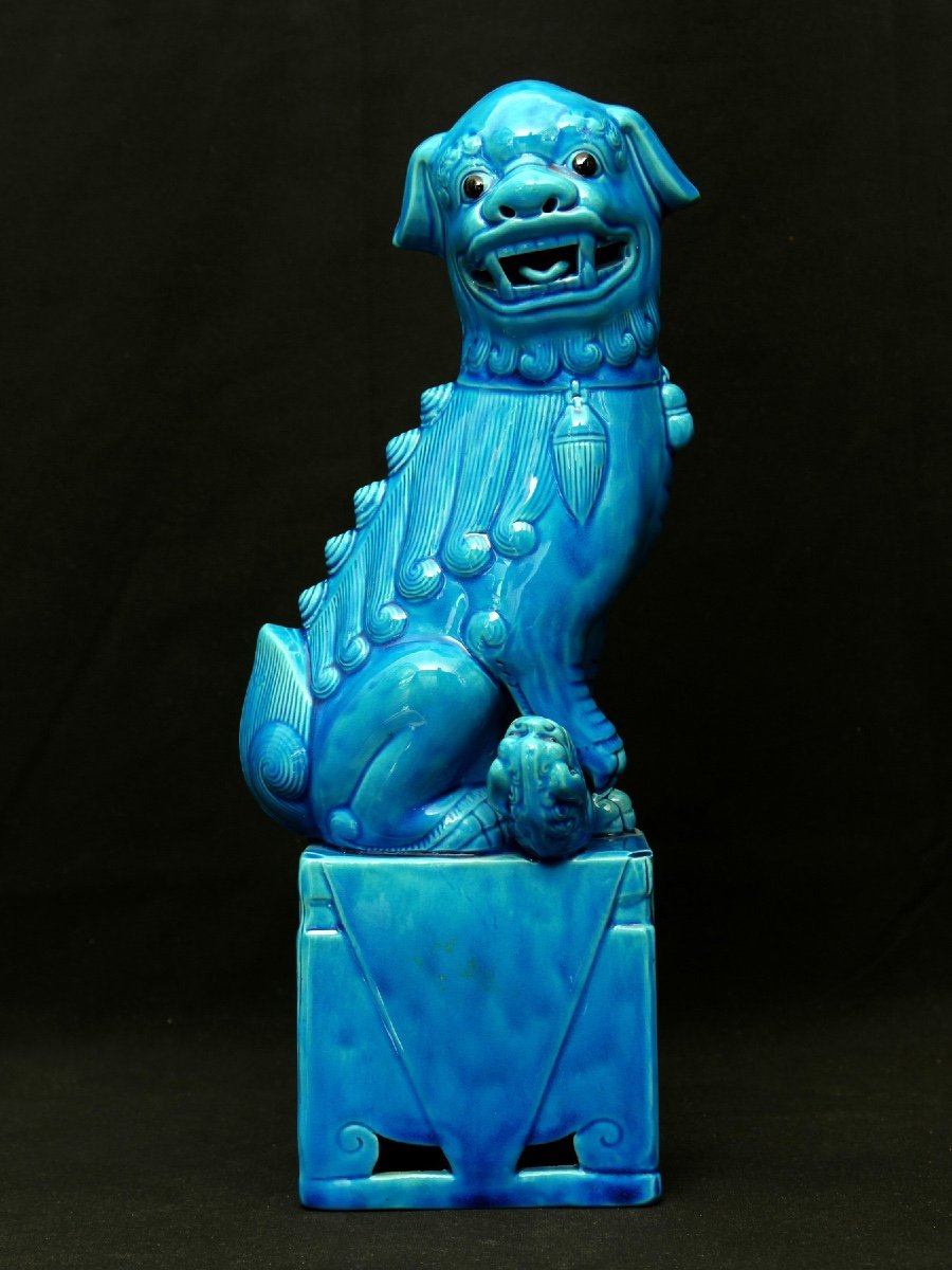 Large Pair Of Earthenware Fo Dogs -photo-2