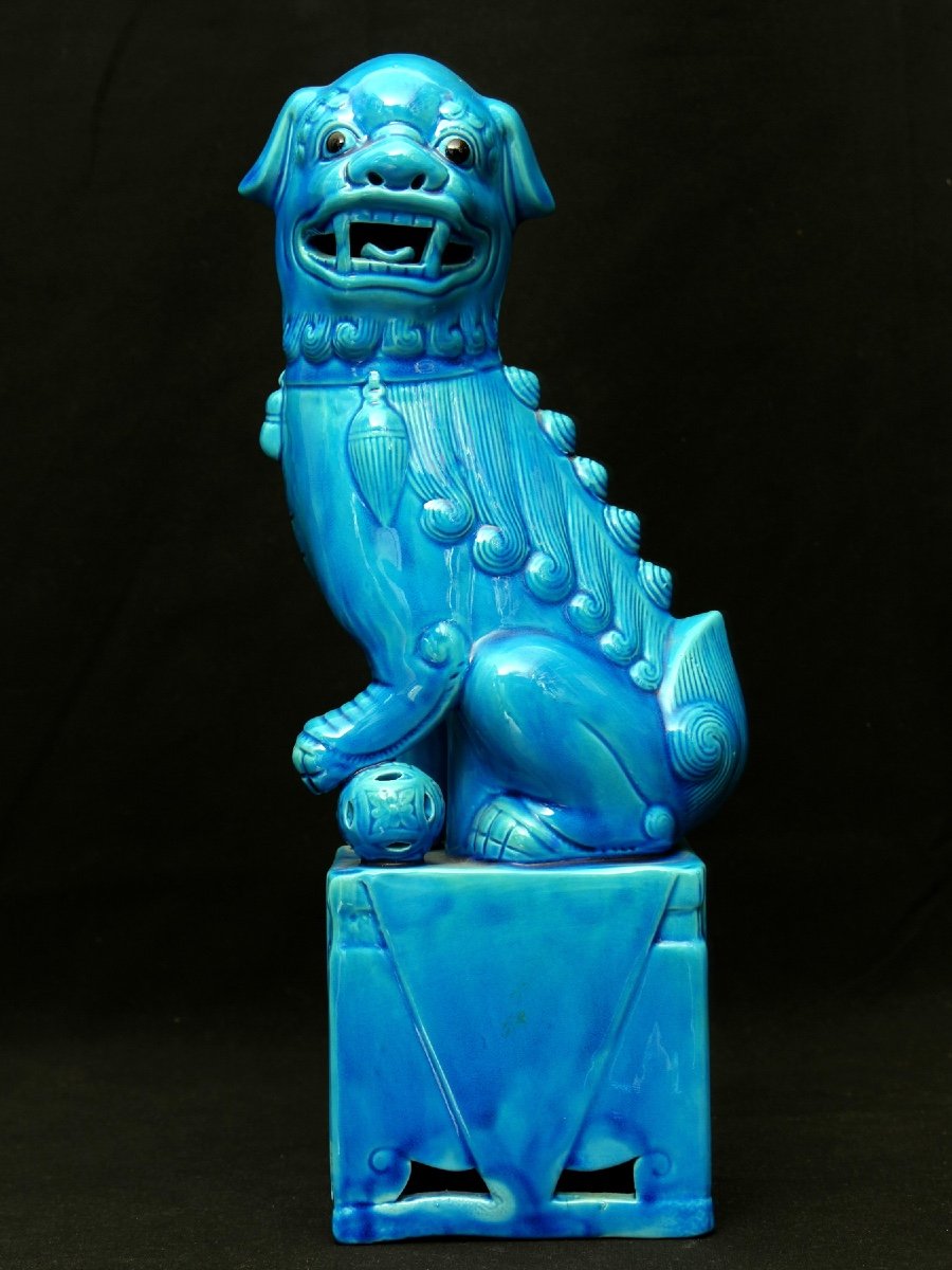 Large Pair Of Earthenware Fo Dogs -photo-3