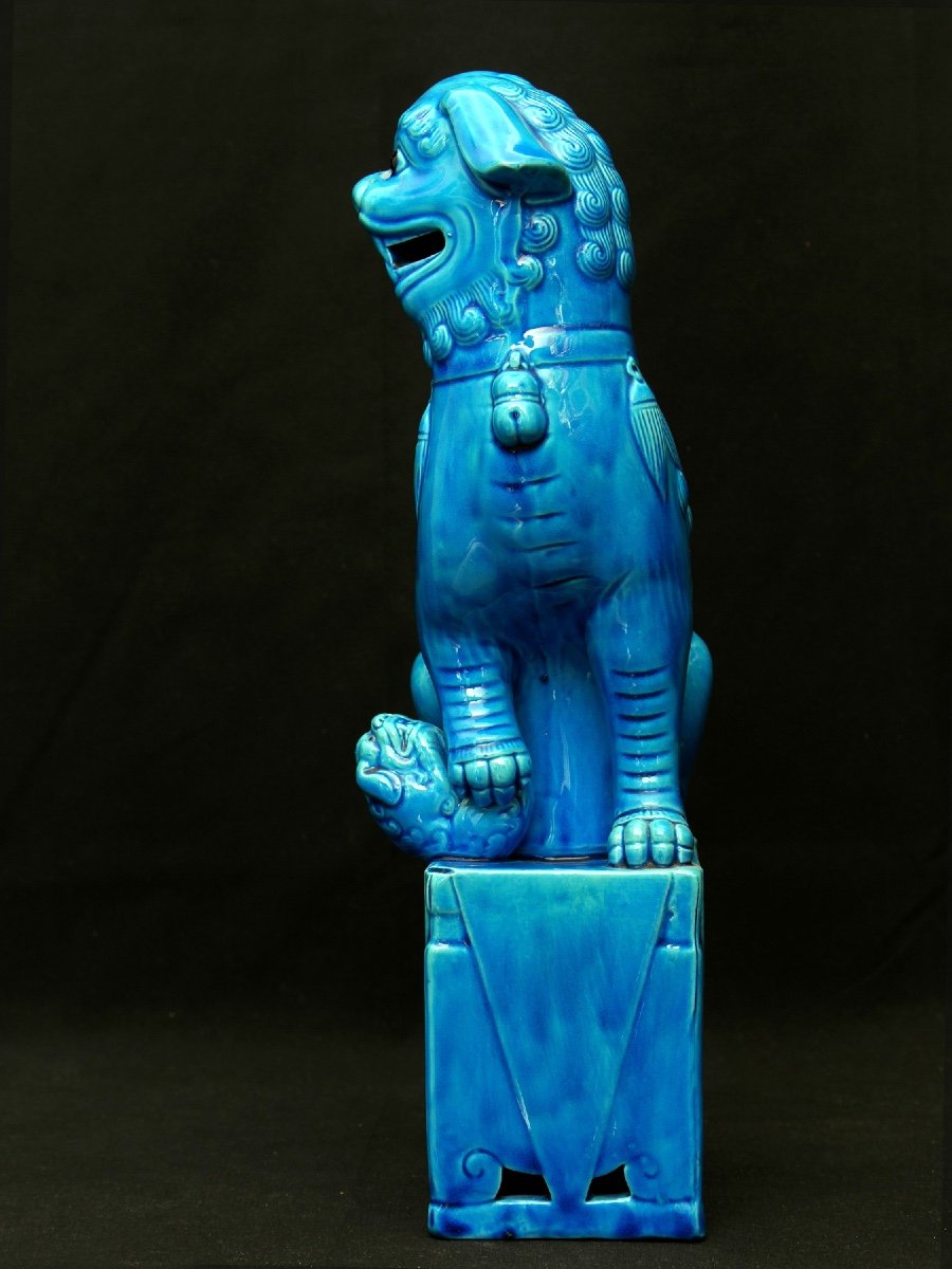 Large Pair Of Earthenware Fo Dogs -photo-1