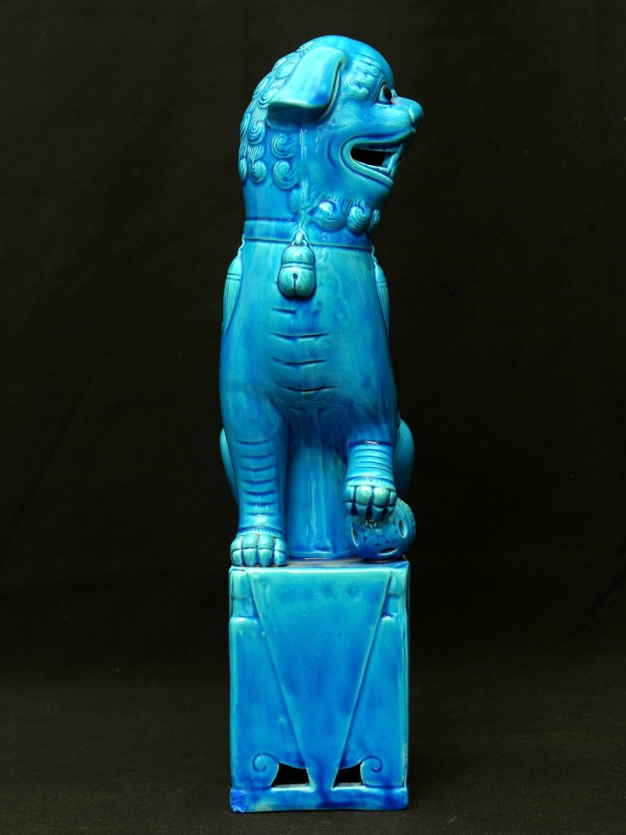 Large Pair Of Earthenware Fo Dogs -photo-2