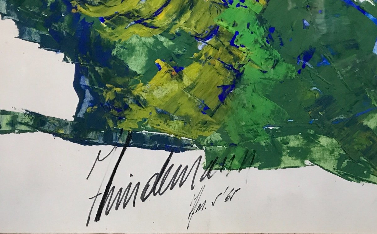 Abstract Painting By Lindemann Year 1965-photo-3