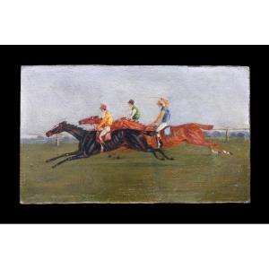 English Painting Of The XIX Eme “the Derby”