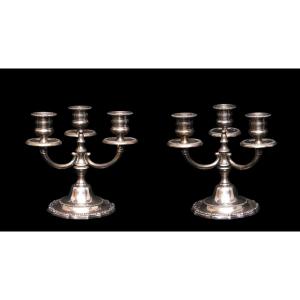 Pair Of 3 Branch Candelabra