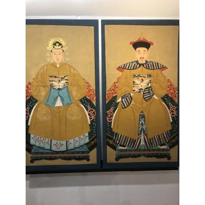 Paire De Portraits Chinois/ Avant 1911