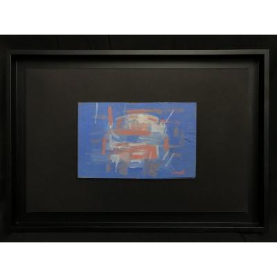 Abstract / Blue Painting By Painter Daniel Ravel (1915-2002)