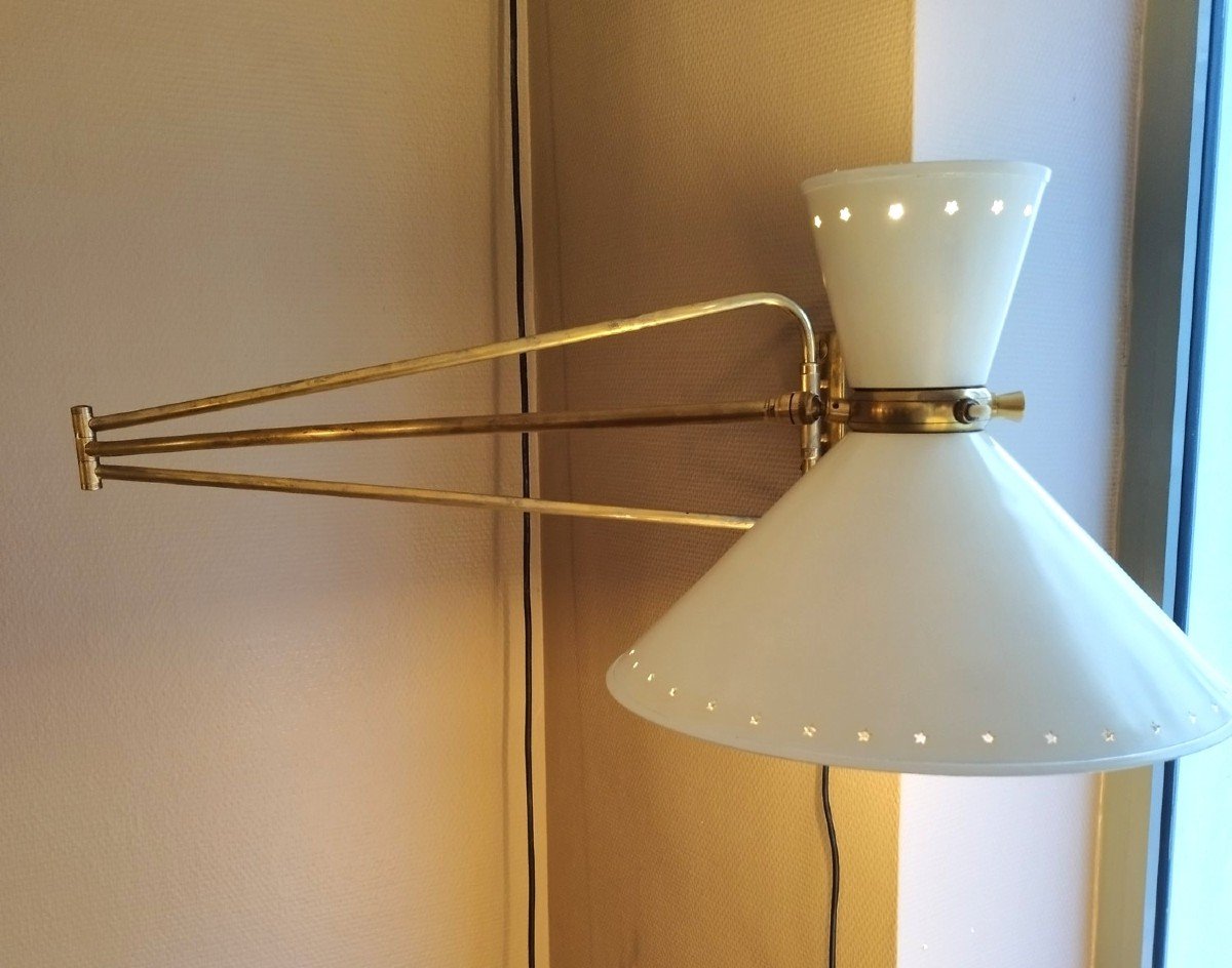 Large Diabolo Double Light Wall Sconce, In The Spirit Of Robert Matieu-photo-3