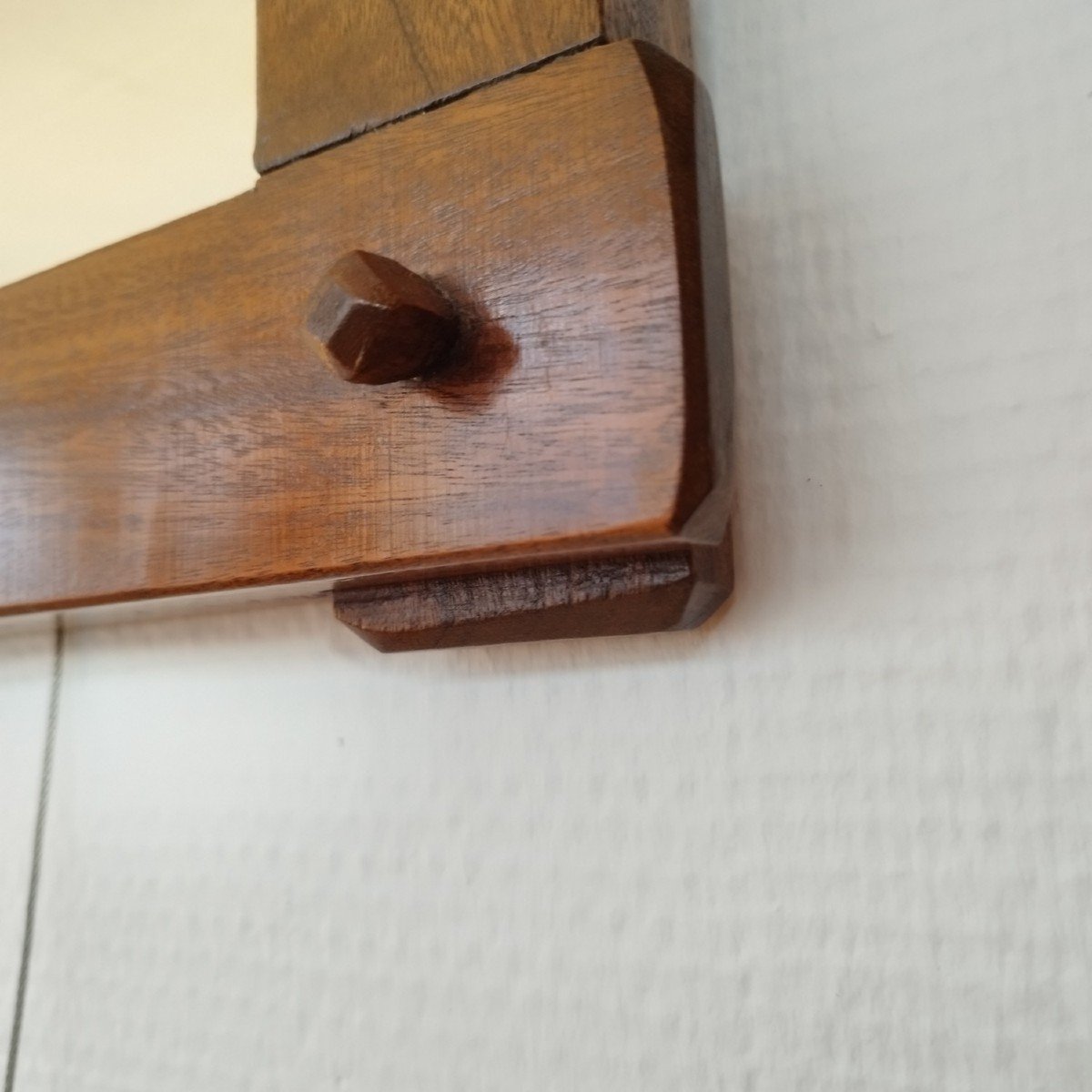 Small Brutalist Mahogany Mirror-photo-3