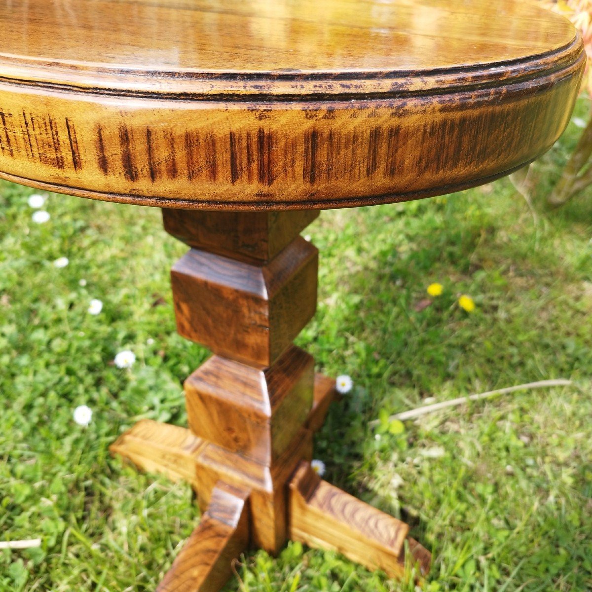 Side Table Or Stool In Solid Oak-photo-4