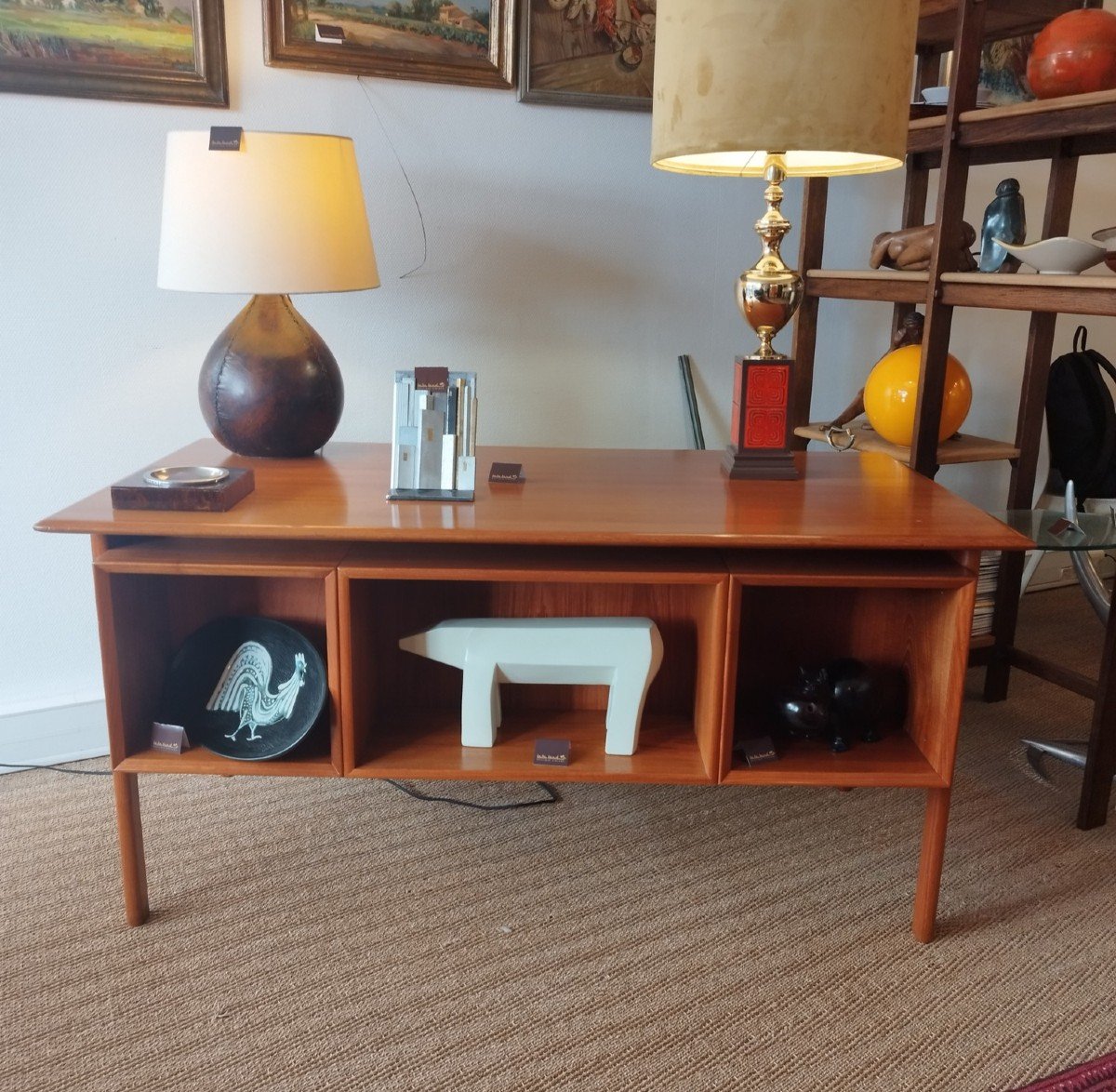 Double-sided Teak Desk By Arne Vodder, Sibast Editions, Denmark Circa 1960-photo-4