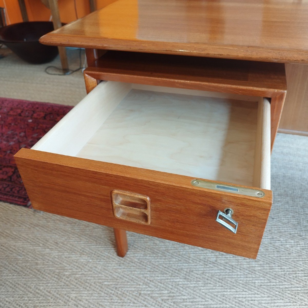 Double-sided Desk By Arne Vodder In Teak-photo-1