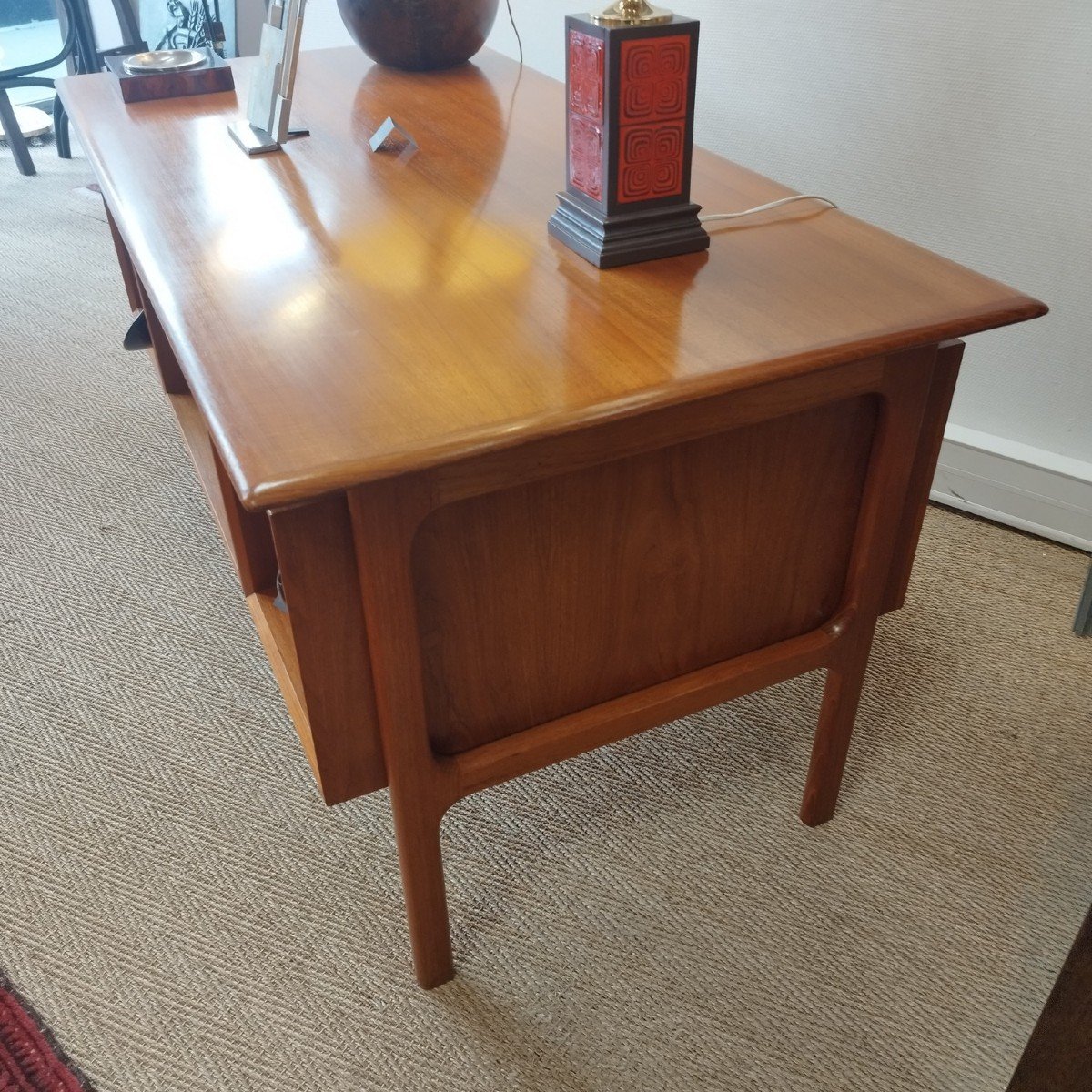 Double-sided Teak Desk By Arne Vodder, Sibast Editions, Denmark Circa 1960-photo-4