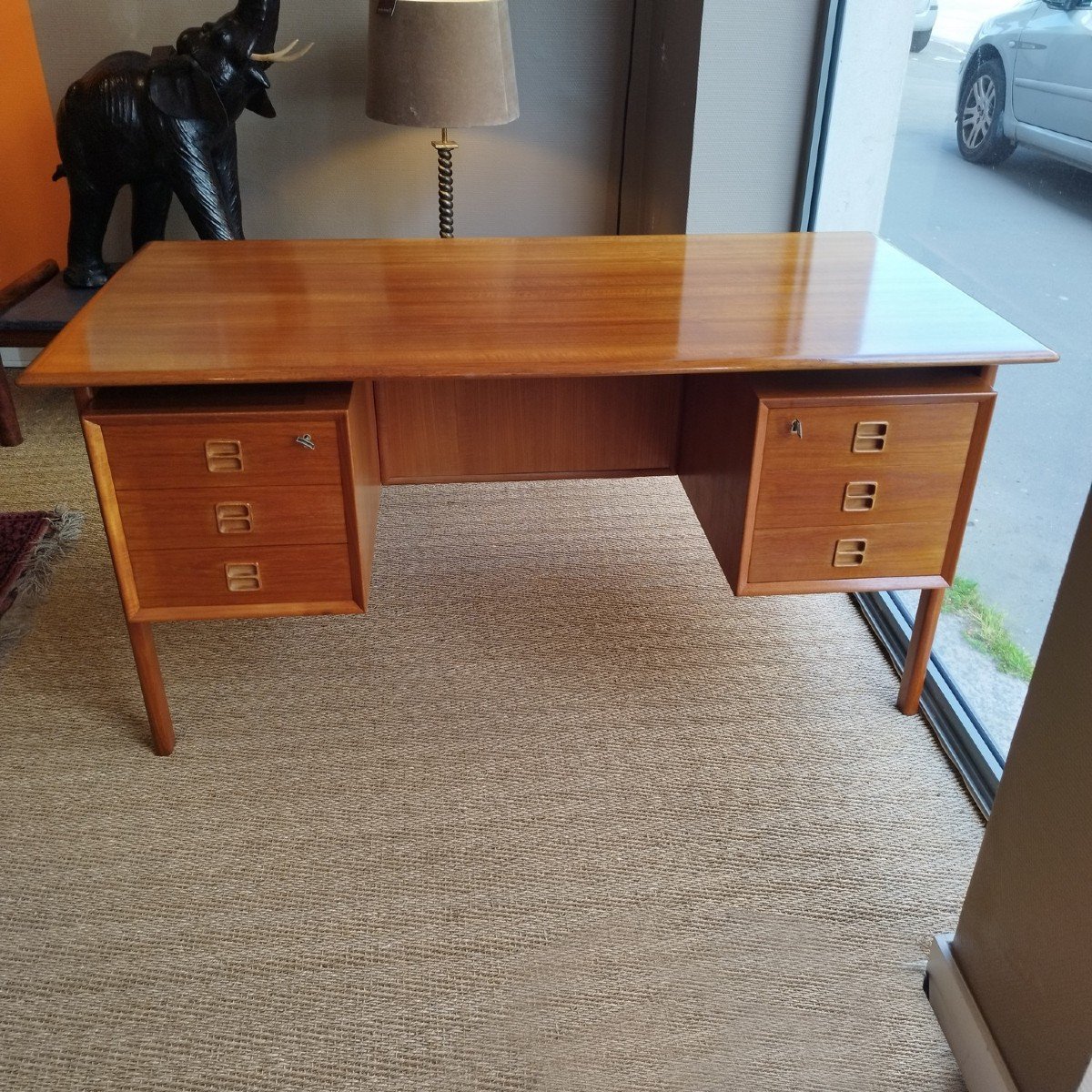 Double-sided Teak Desk By Arne Vodder, Sibast Editions, Denmark Circa 1960-photo-6