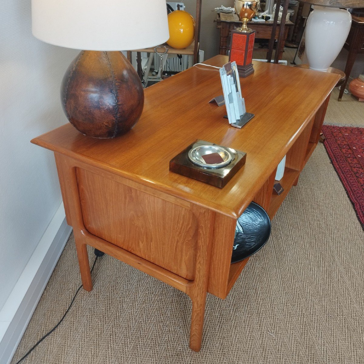 Double-sided Teak Desk By Arne Vodder, Sibast Editions, Denmark Circa 1960-photo-7