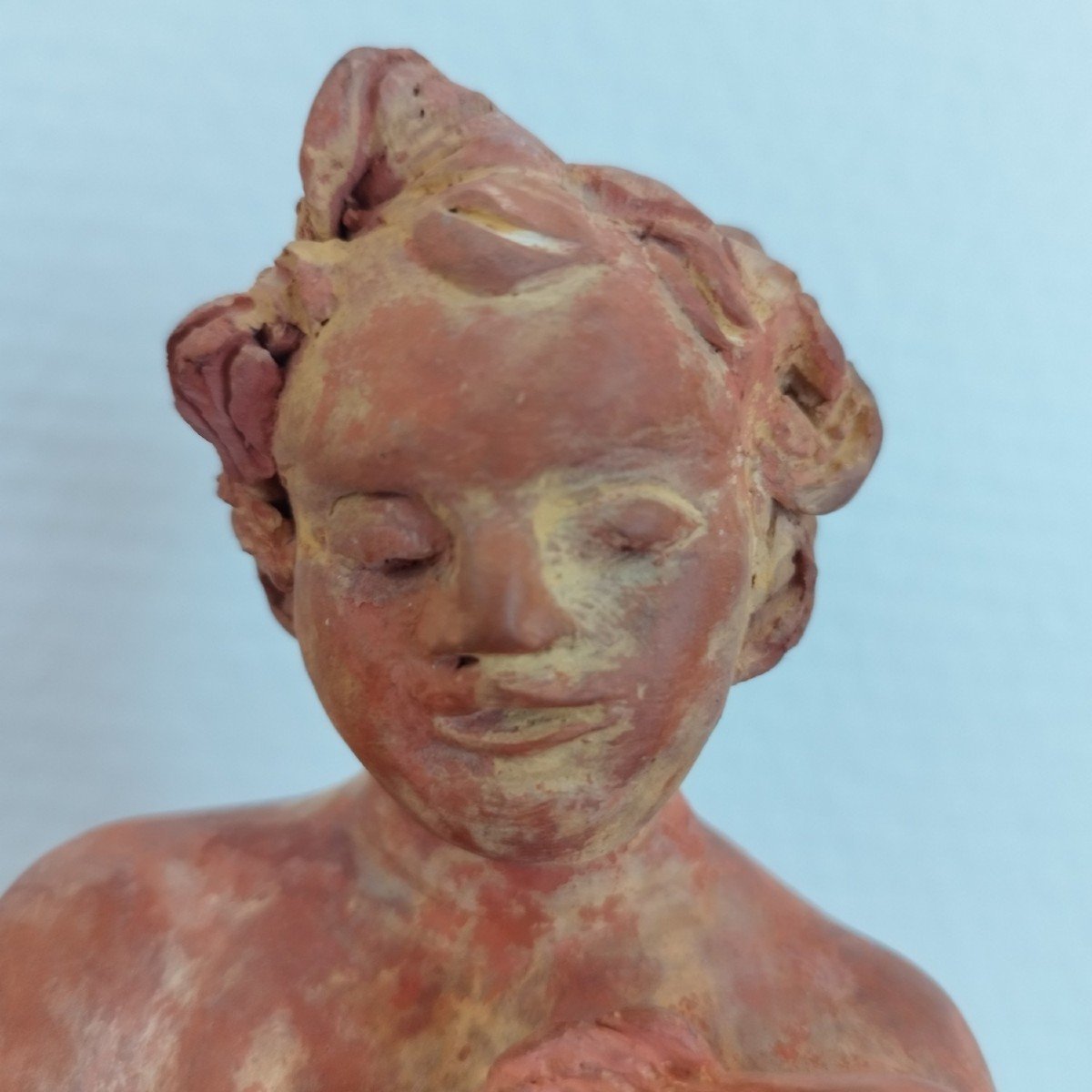 Sculpture Of A Triton In Terracotta, Monogrammed Mg And Dated 1958-photo-4