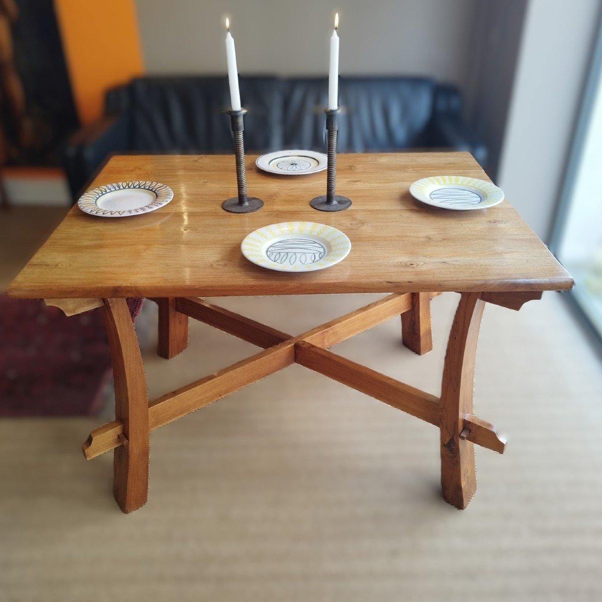 Table De Salle à Manger En Orme Massif, 1970-photo-1