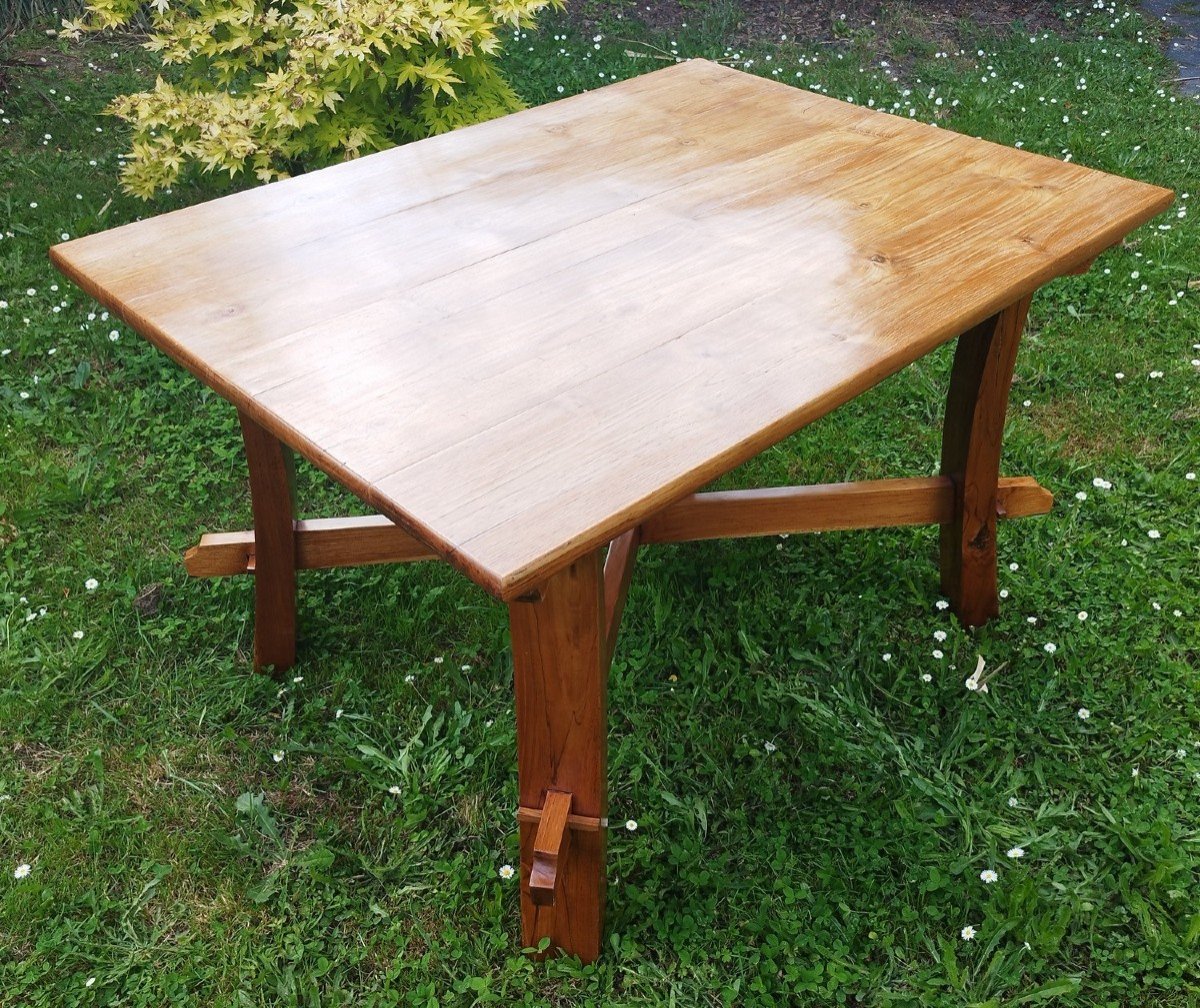 Table De Salle à Manger En Orme Massif, 1970-photo-3