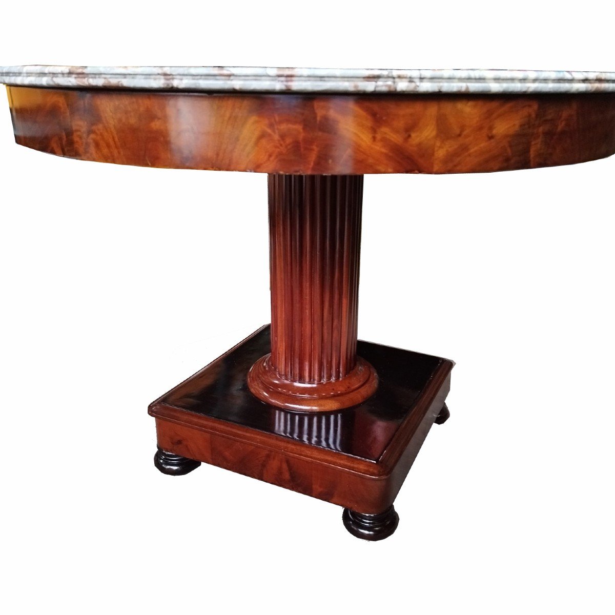 19th Century Round Center Table With Marble Top-photo-2