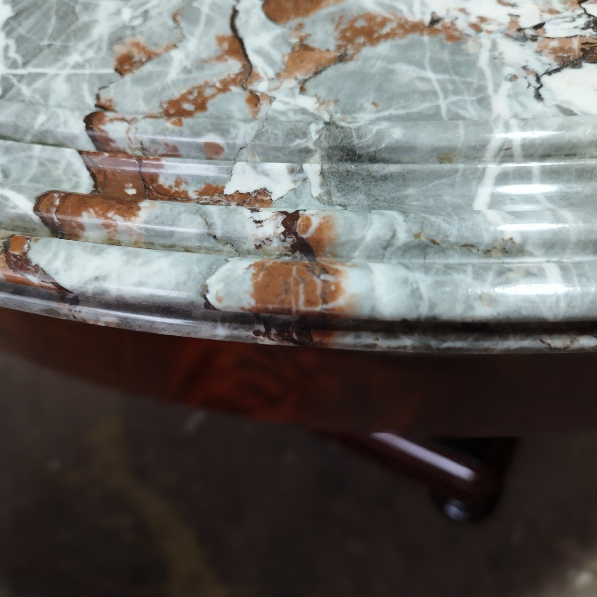 19th Century Round Center Table With Marble Top-photo-3