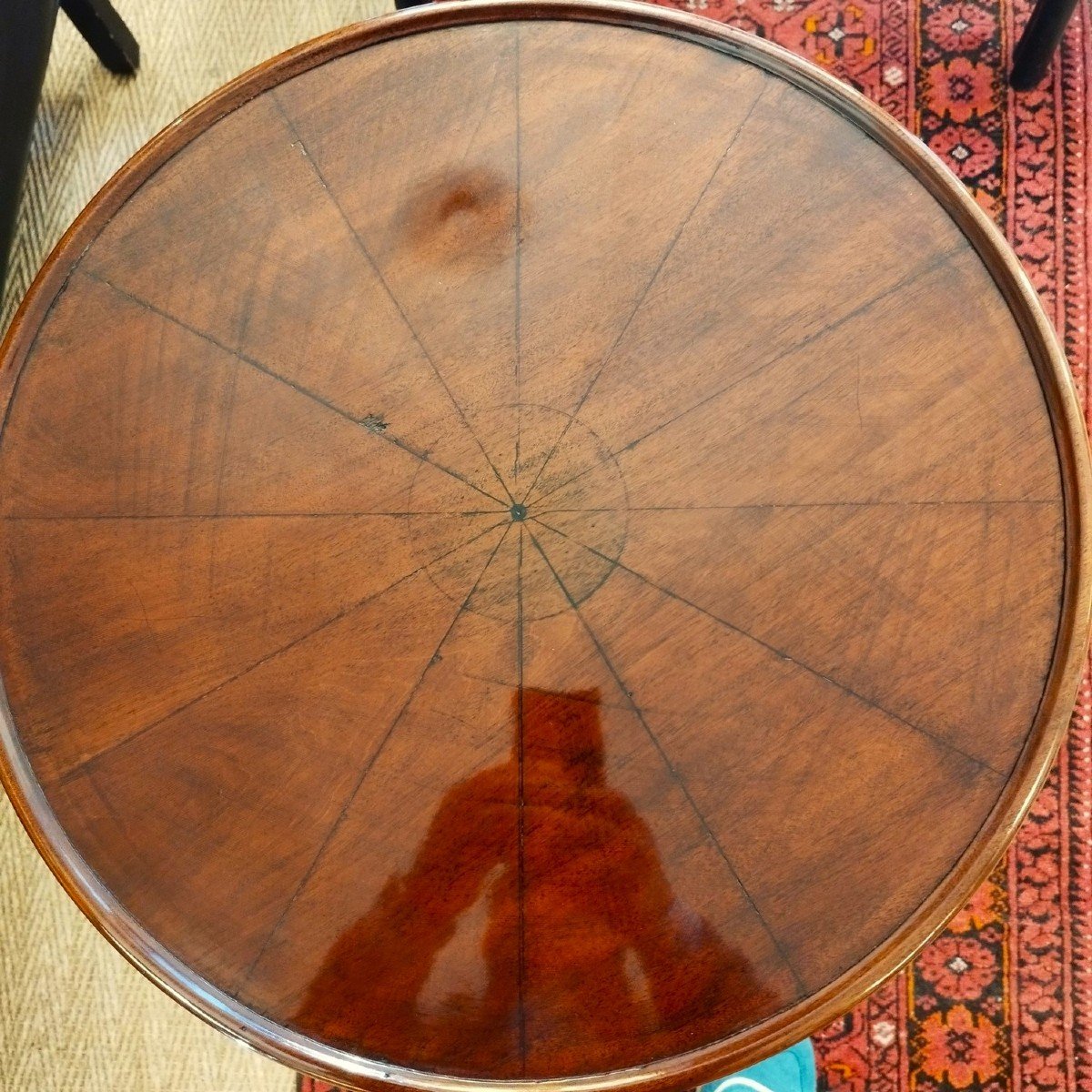 19th Century Mahogany Pedestal Table-photo-4