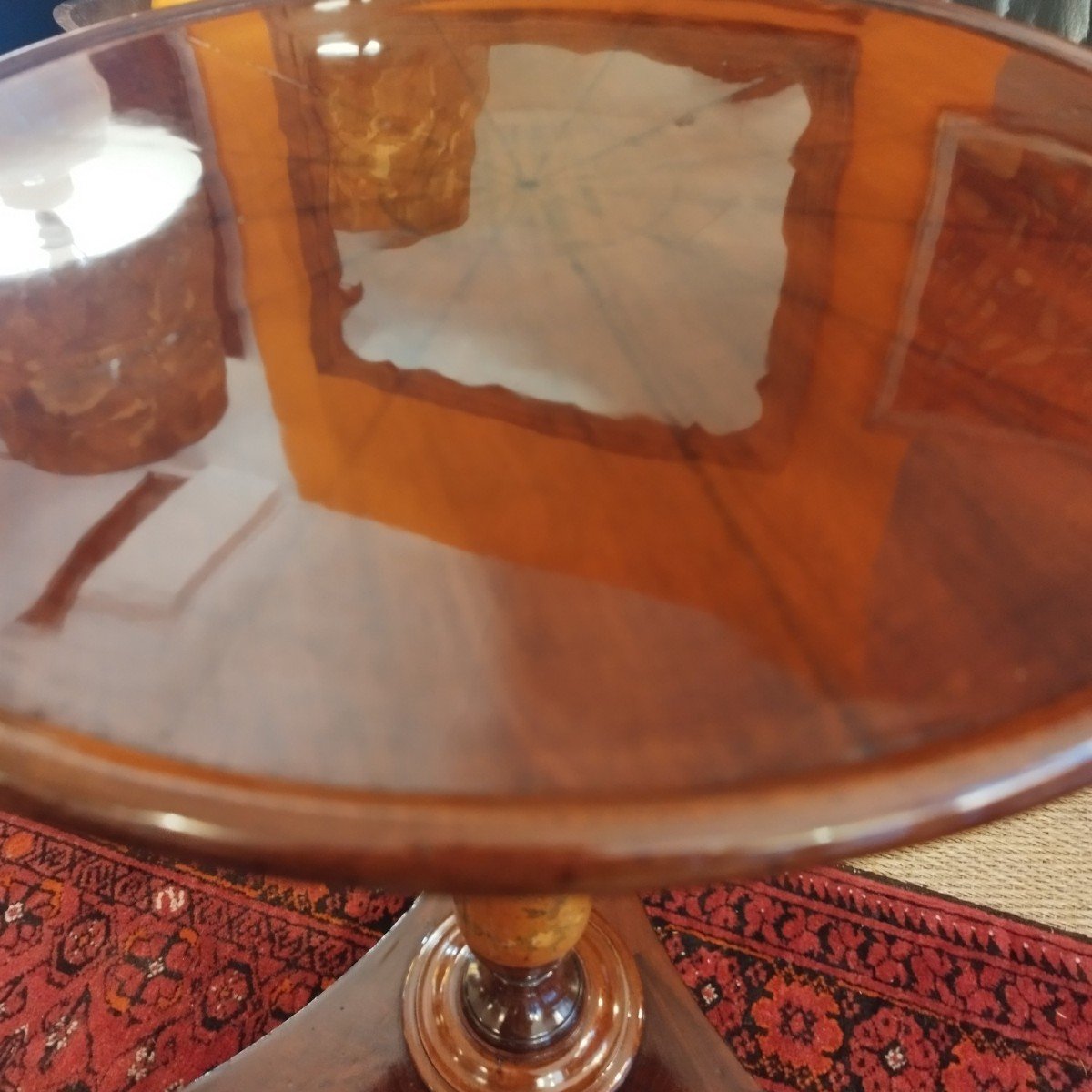 19th Century Mahogany Pedestal Table-photo-1