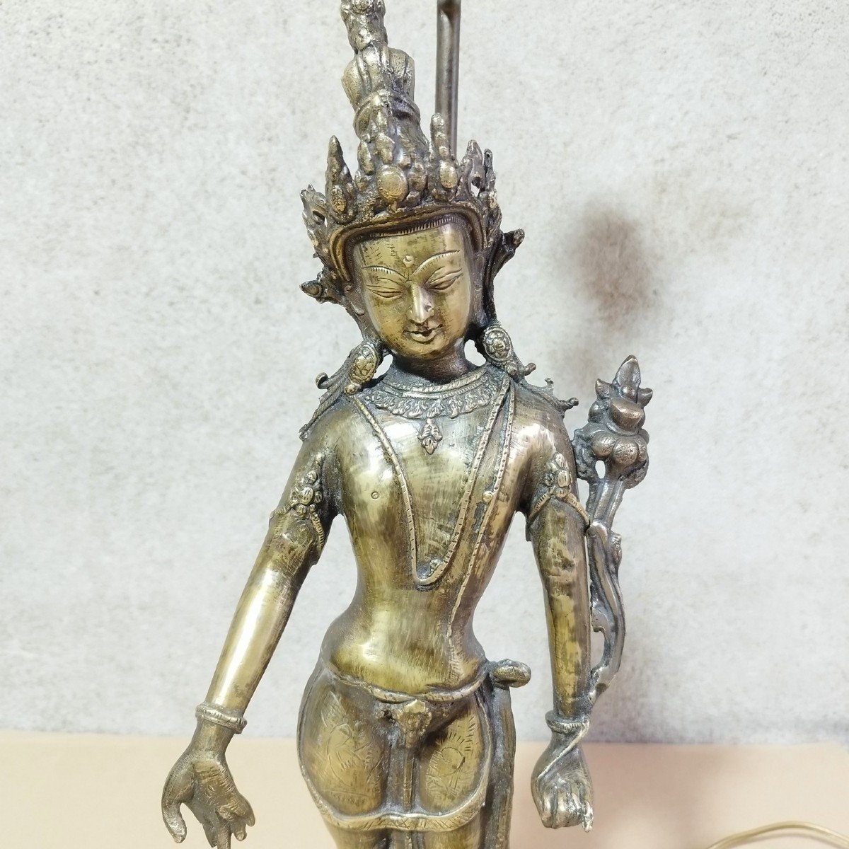 Bronze Buddha Lamp Base-photo-2