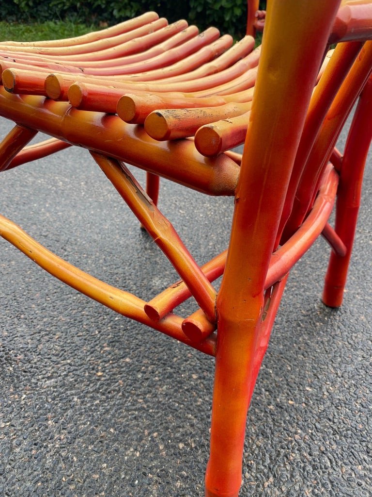 Paire De Chaises En Bois Laqué Imitant Le Bambou Circa 1950-photo-6